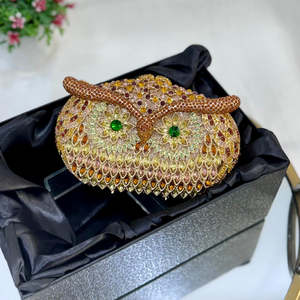 Pochette de soirée en PU avec perles de cristal étincelantes, sac à main de mariée pour fête, mode féminine, strass, vente en gros Inde - Product Image 3