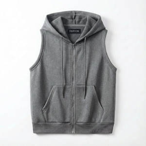 Vêtements de sport pour femmes sur mesure, sweats à capuche sans manches, fermeture éclair, coton premium, entraînement en salle de sport, coupe musclée, prix de gros OEM, veste à capuche - Product Image 4