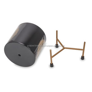 Olla de metal negro con estampado dorado de lujo de Venta caliente con soporte triple a bajo precio - Product Image 5