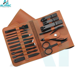 Ensemble coupe-ongles ALMAC en acier inoxydable de haute qualité, 16 pièces, kit de manucure et de toilettage avec pochette en cuir pour l'art des ongles - Product Image 6