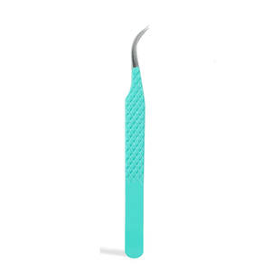 แหนบขนตาโค้งป้องกันไฟฟ้าสถิตย์หัวสแตนเลสไฟเบอร์พิมพ์โลโก้แบบมืออาชีพขายส่ง - Product Image 2