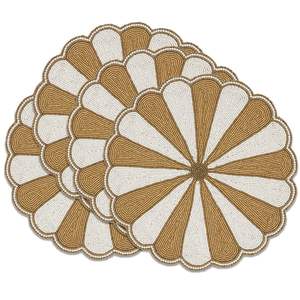 Posavasos de 4 juegos de cuentas multicolores con bordado hecho a mano único de moda con un toque Premium elegante y elegante de la India - Product Image 4