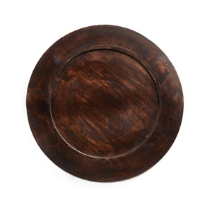 Plato cargador de madera marrón oscuro con cena boda para decoración hotel y restaurante plato para uso en cocina - Product Image 1