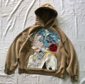 Ropa de hombre ODM 320GSM recortada parche desgastado bordado sudaderas con capucha tela de lana gruesa en relieve con capucha para invierno - Product Image 6