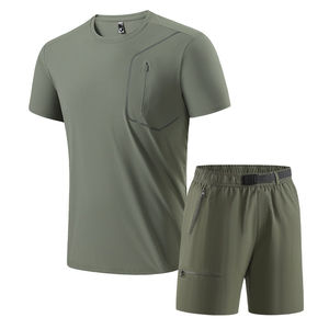 Ensemble de t-shirts à col rond pour hommes et shorts confortables, ensemble de shorts en gros, ensembles de survêtements, impression de logo personnalisée, broderie pour hommes - Product Image 1