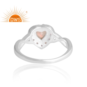 Nuevo diseño elegante Plata de Ley 925 ópalo etíope Natural y topacio blanco anillo de piedras preciosas diseño personalizado joyería para mujeres - Product Image 2