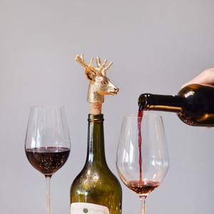 Bouchon à vin en laiton de qualité supérieure en forme d'animal, finition luxueuse, accessoire de bar tendance, faible MOQ, vente en gros, cadeau, hôtel, restaurant, export - Product Image 1