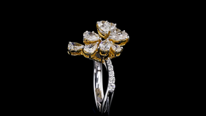 แหวนเพชรทรงมาร์ควิสและทรงลูกแพร์ที่ได้รับการสร้างขึ้นในห้องปฏิบัติการสำหรับผู้หญิง |   เครื่องประดับแฟชั่นสำหรับใส่ลำลอง - Product Image 5