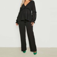 Chemisier en flanelle à carreaux à manches longues pour femme grande taille, boutonné, en coton bambou écologique, anti-plis, anti-boulochage, collection automne