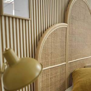 Tête de lit en rotin tissé à la main, artisanat en osier naturel, hauteur réglable, panneau en contreplaqué, décoration de lit avec tailles et couleurs personnalisées - Product Image 4