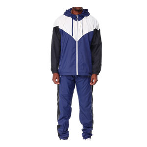 2026 Custom Regular Fit Winter Printed Windbreaker Tracksuit Two Piece Set <b>Zip</b>-<b>Up</b> <b>Jacket</b> Contrast Color Sporty Men Quick Dry - Product Image 1