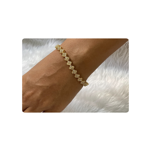 สร้อยข้อมือเทนนิสสีทอง14kt สวยของซัพพลายเออร์อินเดียเครื่องประดับแฟชั่นเพชรบริสุทธิ์ VS Si สำหรับเป็นของขวัญสไตล์น่ารัก - Product Image 5