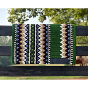 Couverture de selle en laine faite à la main de conception néo-zélandaise pour tapis de selle en laine Western Show Horse Top avec taille de doublure en polaire - Product Image 1