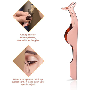 Pince à épiler et applicateurs d'extension de cils en or rose, applicateur de cils en acier pour soins de beauté personnels - Product Image 4