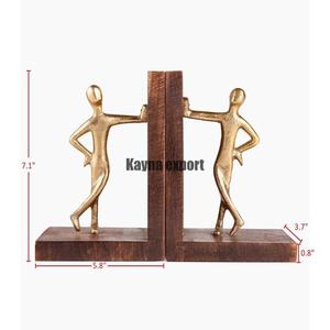 Sujetalibros decorativo elegante de lujo para decoración de estantería con sujetalibros de escultura chapado en oro brillante para Decoración de mesa - Product Image 4