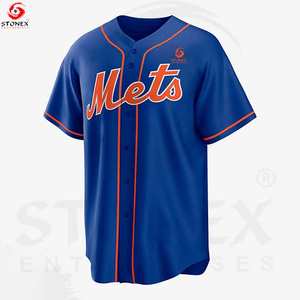 Fabricant de maillots de baseball sublimés noirs et rouges 3d imprimé brodé blanc maillot de baseball en gros - Product Image 5