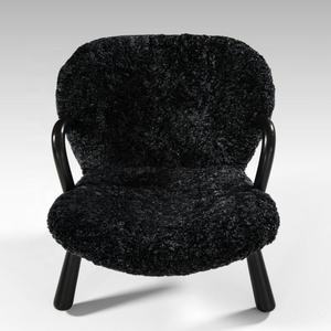 Fauteuil design haut de gamme, style Mid-Century Modern, fait main, en peau de mouton capitonnée, durable, pour salon, appartement et hôtel - Product Image 6