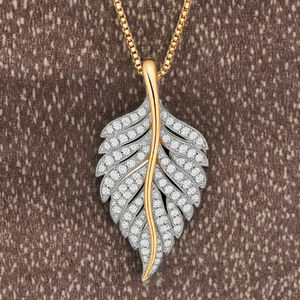 Colgante de hoja de diamante cultivado en laboratorio de plata esterlina estilo Hip Hop para hombres y mujeres, joyería de boda chapada en oro con tema hindú - Product Image 1