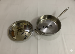 Olla de Acero Inoxidable Martillado con Tapa Decorativa de Calabaza, Acabado Plateado de Lujo - Product Image 2