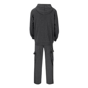Conjunto de chándal con cremallera completa para hombre 2025 | Sudadera con capucha lisa de 2 piezas y joggers con cordón | Chándal de gimnasio de manga larga para Fitness y Yoga - Product Image 5