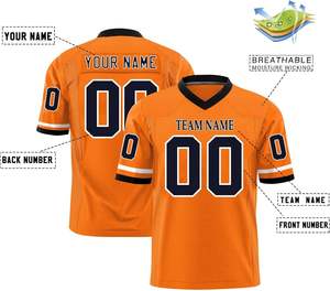 Maillots de football sublimés personnalisés OEM tissu à mailles manches en polyester rayures logo de l'équipe à séchage rapide numéros de nom vêtements de sport - Product Image 4