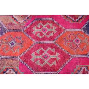 พรมเฮอร์กีตุรกี ขนาด 3.1x10 ฟุต (94x306 ซม.) พรมวินเทจขอบสีแดง - Product Image 5