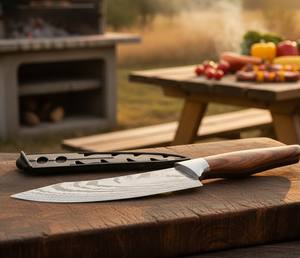 Japanese Style 6 Inch Stainless Steel <b>Pocket</b> <b>Utility</b> <b>Knife</b> with Wood Handle Super Sharp Drop Point for Kitchen Use - Product Image 2