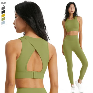 Sujetador deportivo de secado rápido al por mayor, ropa deportiva popular con logotipo personalizado para mujer, ropa deportiva para Yoga, ropa deportiva, sujetador, mallas, conjunto de gimnasio y Yoga - Product Image 3