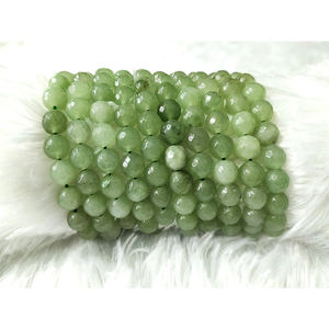 Gran oferta en hebras de cuentas facetadas de Aventurina de Color verde de primera calidad para hacer joyas y curación de cristales de la India - Product Image 1