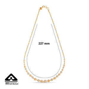 สร้อยคอทองคำยาว Parijaat Mala สำหรับผู้หญิง - เครื่องประดับโซ่เส้นเล็ก - Product Image 5