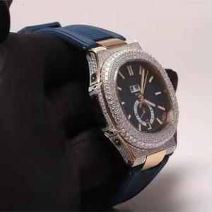 นาฬิกาเพชรโมอิสเพชรแบบอินเดียหรูหราสง่างามขอบหน้าปัดเพชรสายหนังสีดำแบบพรีเมี่ยมลายกุหลาบทั้งหมดมีสไตล์แฟชั่นที่เป็นเอกลักษณ์ - Product Image 3