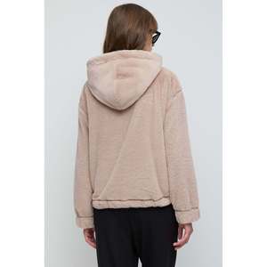 Parka décontractée en polaire marron à capuche et fermeture éclair - Product Image 5