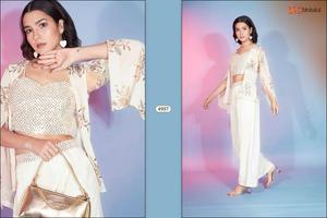 เสื้อทำงานผ้าจอร์เจ็ตหลากชนิดมาใหม่เซ็ตแบบคูรอร์ดสำหรับผู้หญิงชุดอินเดียแบบตะวันตกสำหรับฤดูร้อน2024 - Product Image 2