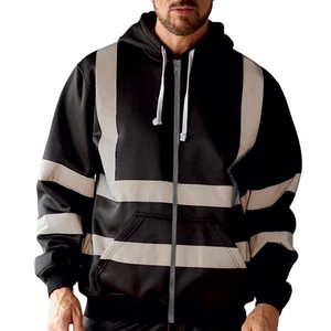 Hi Vis Reflective Transpirable Térmico Ignífugo Pullover Ropa DE TRABAJO Sudadera con capucha Seguridad industrial Sudadera de lana Plata - Product Image 4