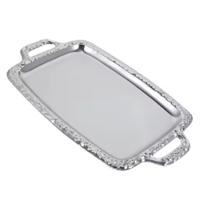 Plateau en métal décoratif pour la maison moderne Plateau de service en aluminium fait à la main pour hôtels, restaurants, mariages et événements - Product Image 1