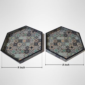 Bandeja de madera Rectangular personalizada más vendida, bandeja de servicio, esmaltado decorativo hecho a mano, reciclable, Ramadán sostenible - Product Image 2