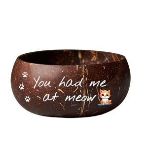 ชามกะลามะพร้าวงานทำมือพร้อมภาพพิมพ์ศิลปะที่เป็นเอกลักษณ์ของตกแต่งคนรักสัตว์เลี้ยงสไตล์น่ารัก-ของขวัญสำหรับบ้านที่ยั่งยืน - Product Image 2