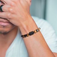Bracelet à Breloques 12 Signes du Zodiaque Mode, Bracelet Perlé Naturel en Obsidienne, Couple Vierge Lion Balance, Bracelet pour Femmes et Hommes