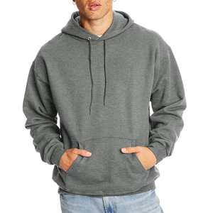 Sweat-shirts à capuche en molleton uni de haute qualité, manches longues, broderie, streetwear simple, sweat-shirts oversize pour hommes - Product Image 1
