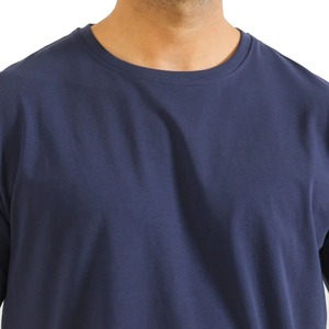 OEM al por mayor de algodón casual de los hombres de la camiseta de gran tamaño de manga corta con cuello redondo patrón sólido básico de hombro de la gota Camiseta para los hombres - Product Image 2