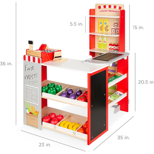 Bằng Gỗ Đa Chức Năng Siêu Thị Chơi Đặt Giả Vờ Mô phỏng Đồ Chơi Mini Trẻ Em Chơi Cửa Hàng Tạp Hóa - Product Image 6