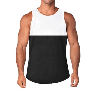 Camiseta sin mangas multicolor para hombre, de moda, color liso, para gimnasio, culturismo, entrenamiento, chaleco, venta al por mayor, con patrón de paneles, de secado rápido, para correr - Product Image 2