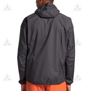 Veste coupe-vent en toile légère pour hommes avec capuche pour la course à pied, le voyage, la randonnée, la vente en gros bon marché OEM - Product Image 2