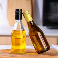 Bouteilles en verre transparent vert ambré écologiques de luxe personnalisées 187 ml pour l'emballage de vin, de tequila et de brandy, étanches