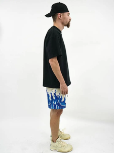 Pantalones Cortos de Baloncesto para Hombre, Estampado de Llamas, Cintura Elástica con Cordón, Malla Transpirable, para Gimnasio, Entrenamiento, Correr - Product Image 4