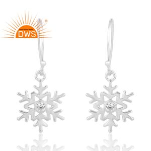 Venta caliente 925 plata esterlina Natural Cz piedra preciosa pendiente diseño personalizado joyería para mujer regalo para ella - Product Image 1