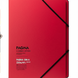 PAGNA DIN <b>A4</b> 240g/m Red File <b>Folder</b> Pressed Chipboard with 12 Black Compartments - Product Image 2