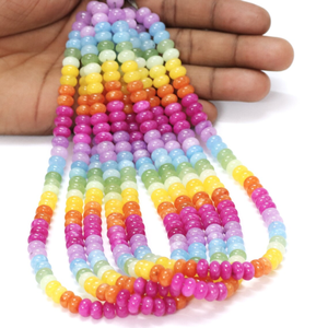 Cuentas Redondas de Cuarzo Multicolor: Hilo de Piedras Preciosas Lisas de 7-9 mm - Product Image 6
