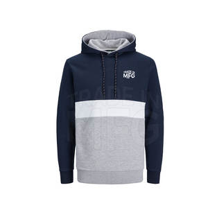 Fabricante de nuevo estilo de los hombres de media cremallera pulóver sudaderas con capucha personalizado al por mayor de alta calidad 100% algodón térmico sólido patrón de impresión - Product Image 1