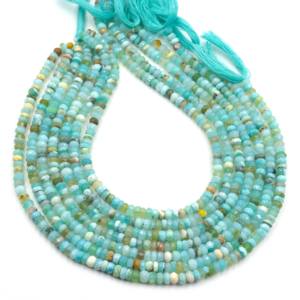 Cuentas de Ópalo Peruano Facetado Más Vendidas, Cuentas de Piedras Preciosas Sueltas para Diseño de Joyas y Artesanía, Cuentas de Piedras Preciosas de Ópalo Natural de 3 mm a 5,5 mm - Product Image 3